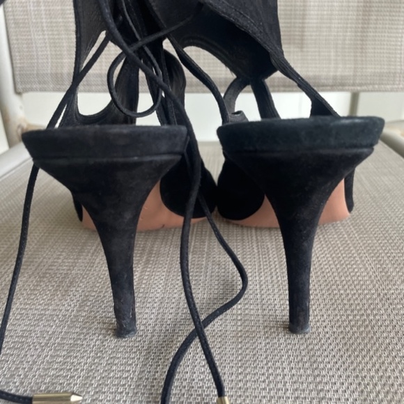Aquazzura Black Suede Cut Out "Sexy Thing" Heels - Picture 10 of 13